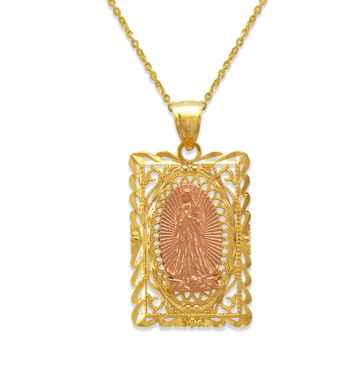 14k Gold 2 Tone Virgin Mary Pendant (pendant only)