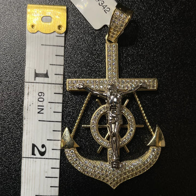 14k Gold Anchor Pendant or Chain set (BSP342)