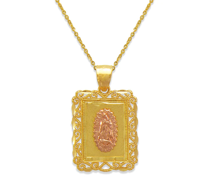 14k Gold 2 Tone Virgin Mary Pendant (pendant only)