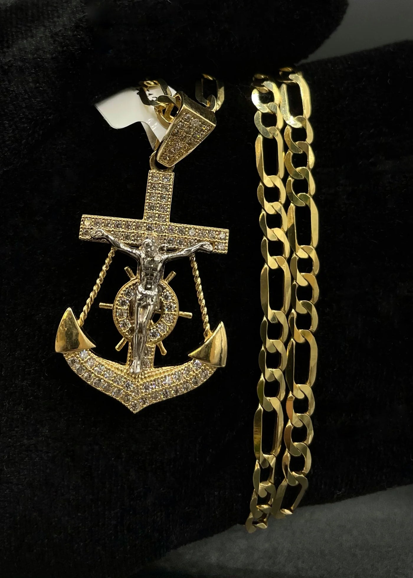 14k Gold Anchor Pendant or Chain set (BSP513)