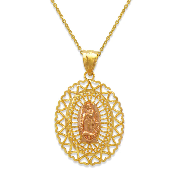 14k10k Gold 2 Tone Virgin Mary Pendant (pendant only)