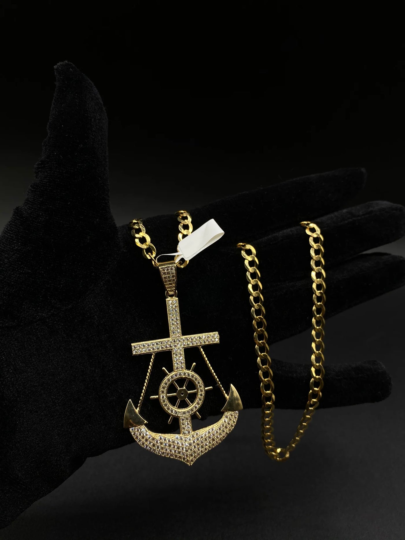 14k Gold Big Anchor Pendant or Chain set