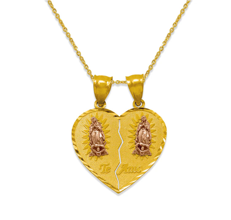 14k10k Gold 2 Tone Virgin Mary Heart Pendant (pendant only)
