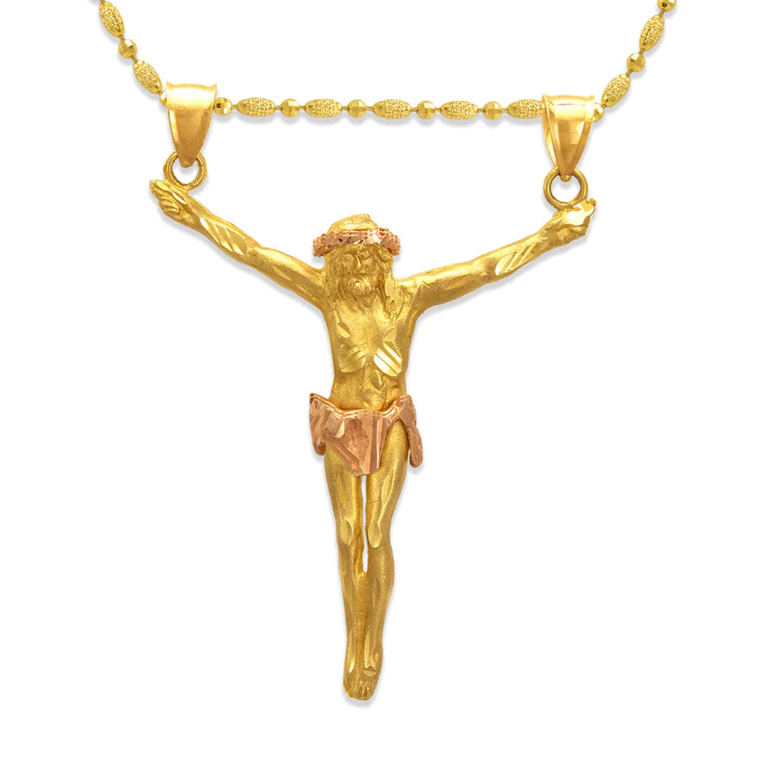 14k10k Gold 2 Tone Medium Jesus Pendant (pendant only)