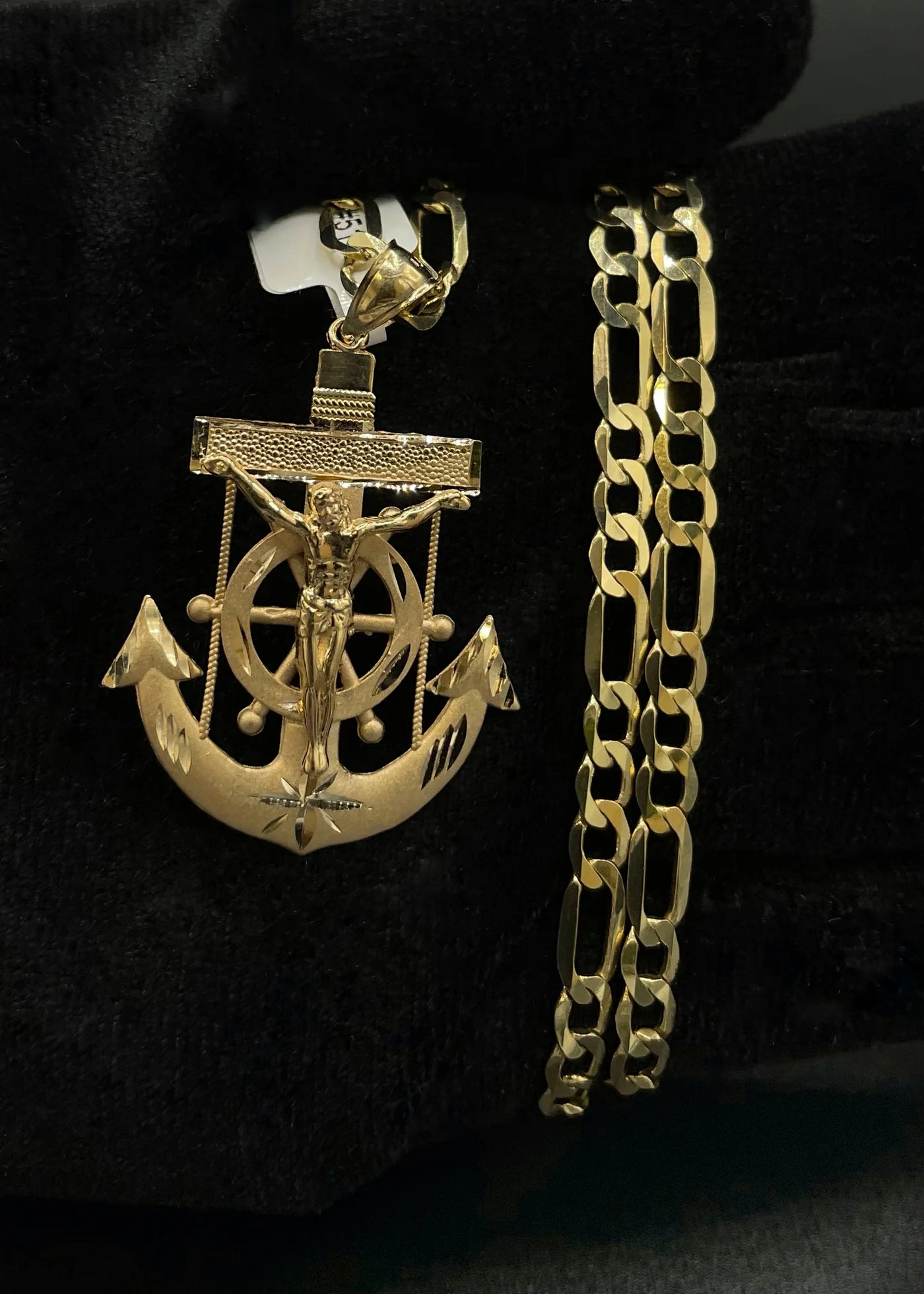 14k Gold Anchor Pendant or Chain set (BSP514)